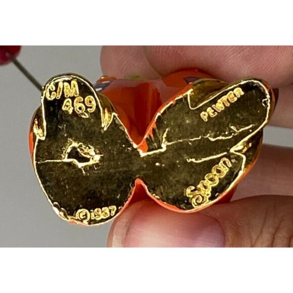 Spoontiques Pewter Clown w/3 Swarovski Balloons & Gold Plating. Dated 1987 RARE - Picture 3 of 3